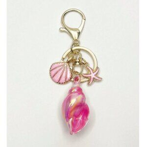 Pink Conch Shell Keychain/Bag Charm NEW